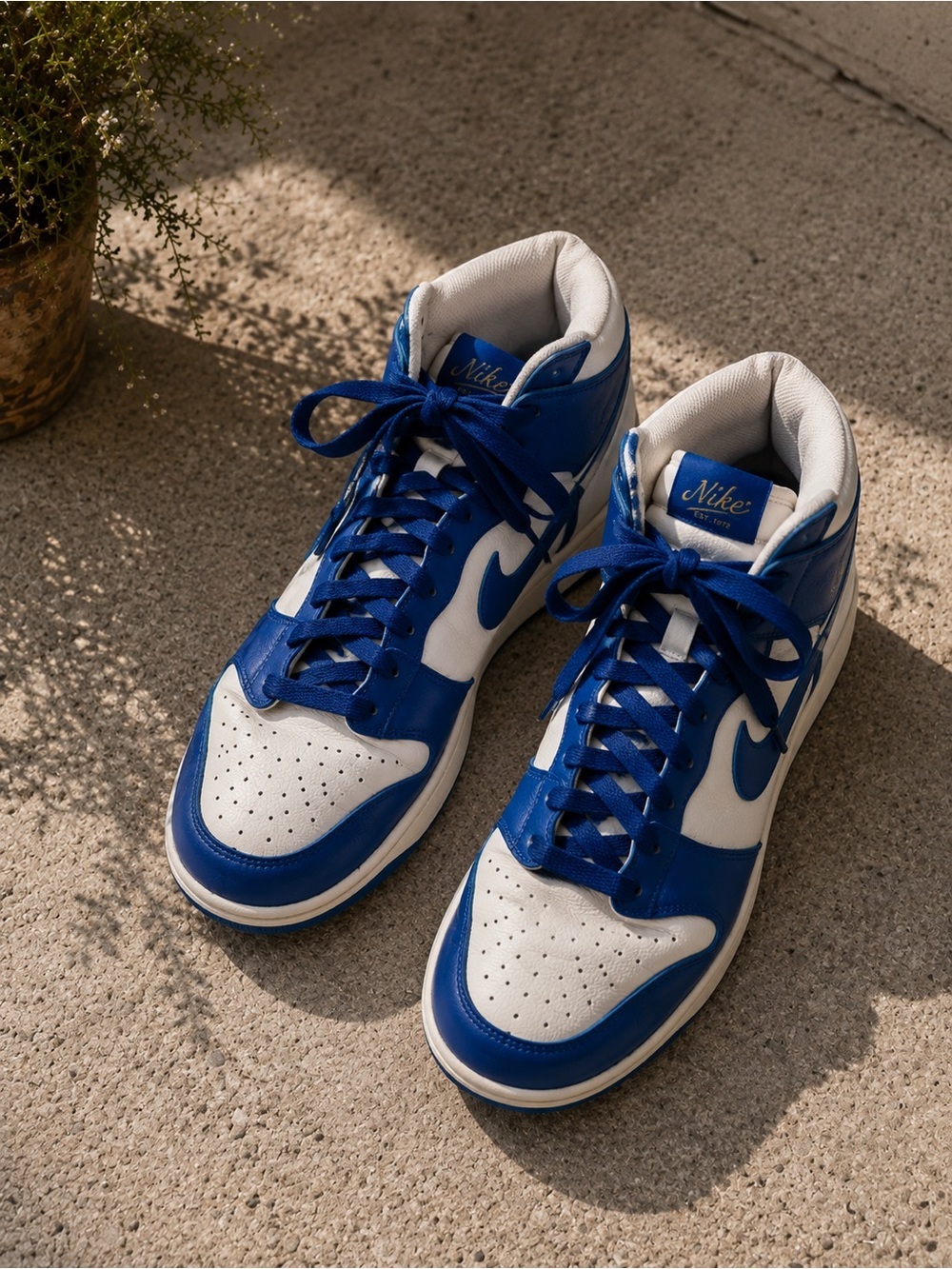 Nike Dunk High Blue White High Top Sneakers Men’s / Women’s Retro Streetwear - Picture 2 of 6